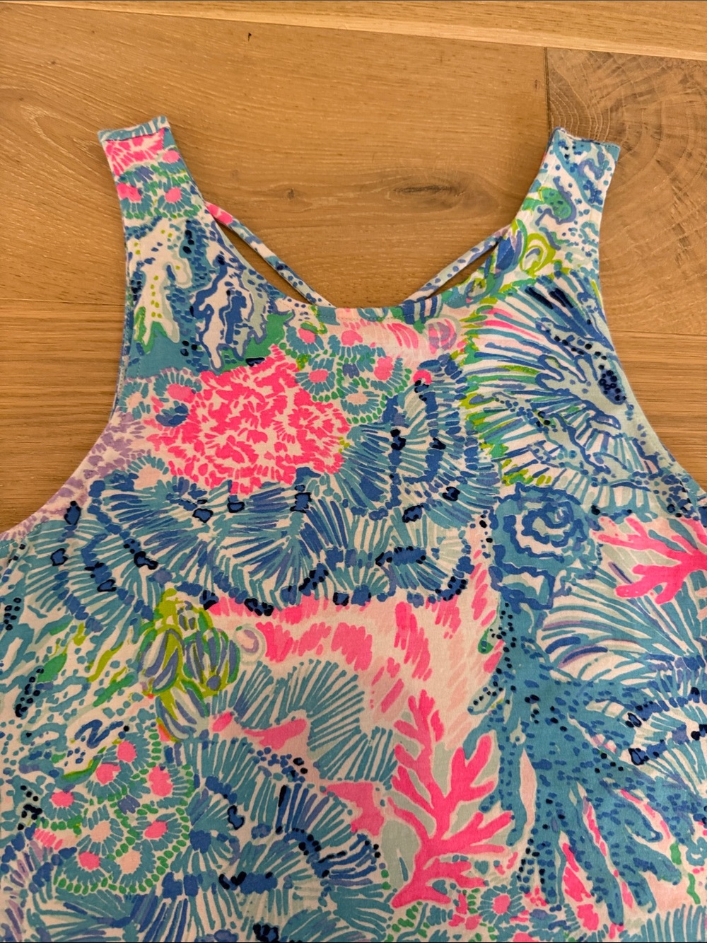 Lilly Pulitzer Vibrant Coral Reef Women’s Tank Top - Blue, Pink, Green size s - Picture 4 of 15